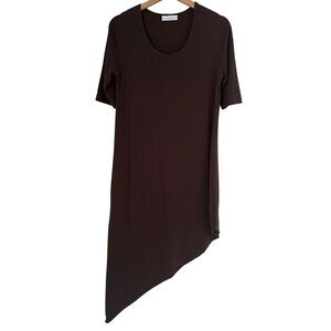 Bryn Walker Moriah Asymmetrical Tunic Dress Sz XS Brown